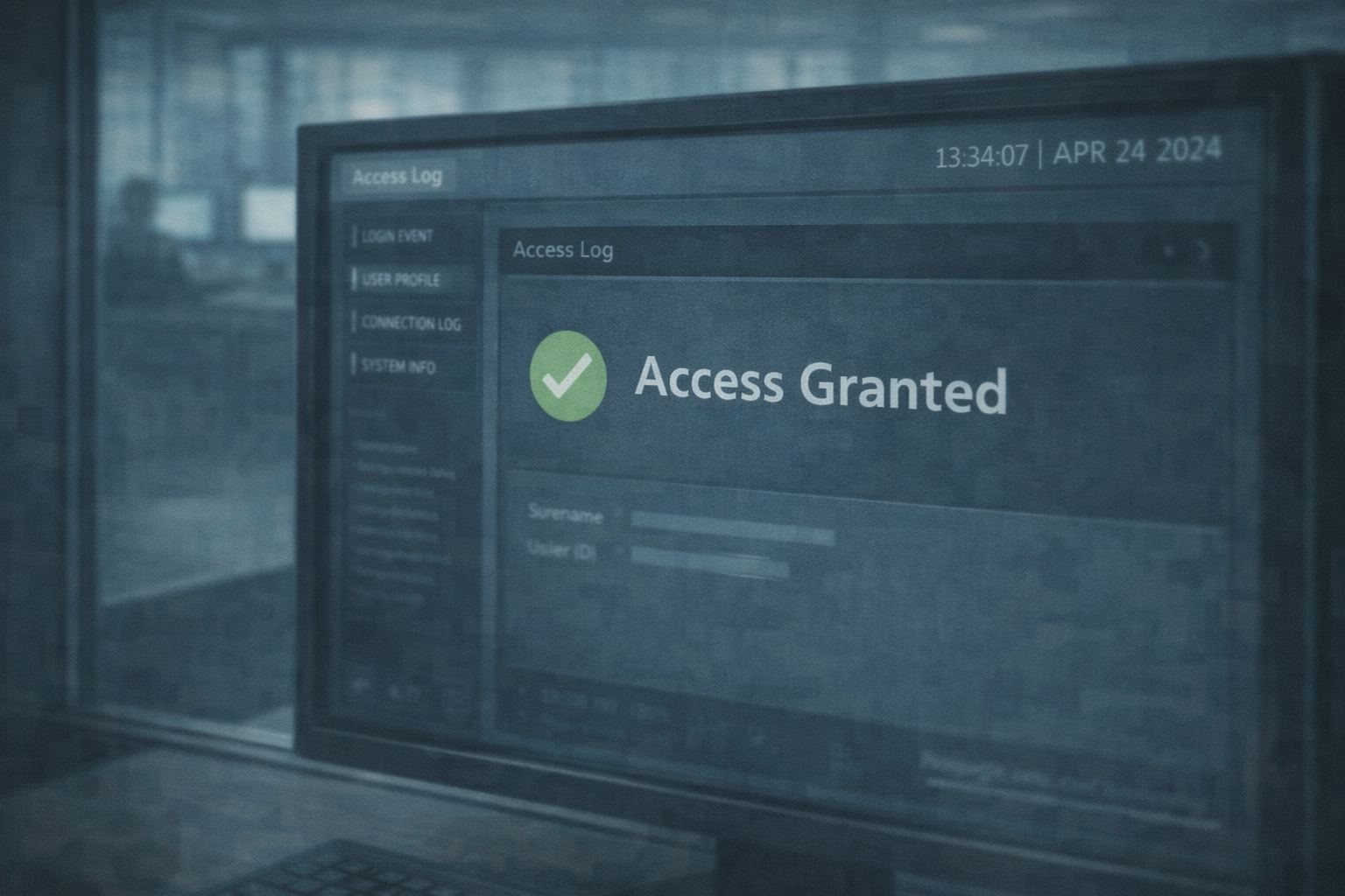 Access granted message on screen